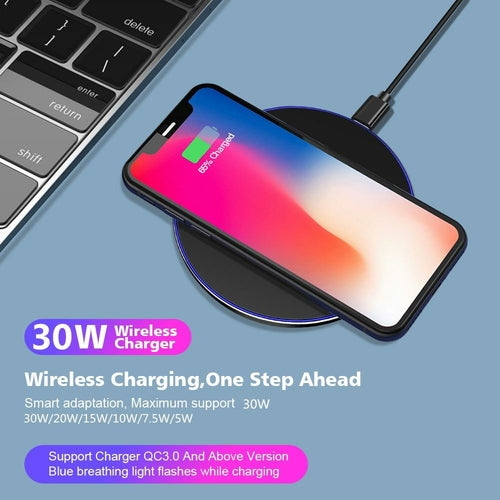 chargeur sans fil rapide 30w-compatible iphone / samsung & dragonw9
